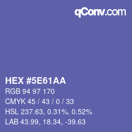 Color code: HEX #5E61AA | qconv.com