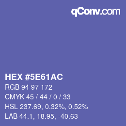 Código de color: HEX #5E61AC | qconv.com