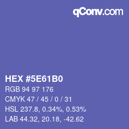 Color code: HEX #5E61B0 | qconv.com