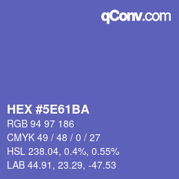 Color code: HEX #5E61BA | qconv.com