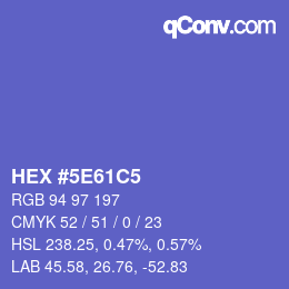 Color code: HEX #5E61C5 | qconv.com