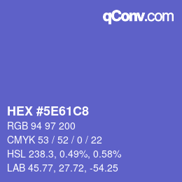 カラーコード: HEX #5E61C8 | qconv.com