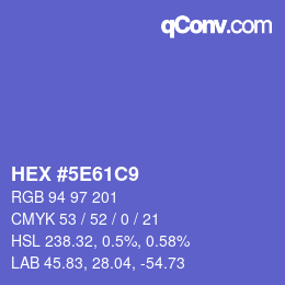 カラーコード: HEX #5E61C9 | qconv.com