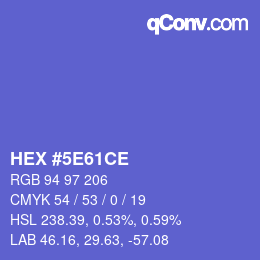 Color code: HEX #5E61CE | qconv.com