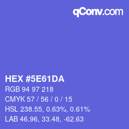 カラーコード: HEX #5E61DA | qconv.com