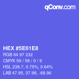 Color code: HEX #5E61E8 | qconv.com