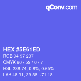 Color code: HEX #5E61ED | qconv.com