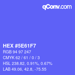 カラーコード: HEX #5E61F7 | qconv.com