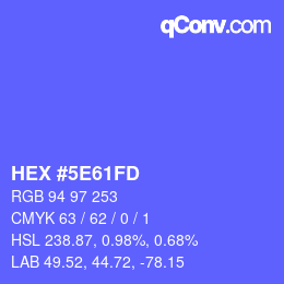 カラーコード: HEX #5E61FD | qconv.com