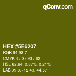 Color code: HEX #5E6207 | qconv.com