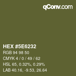 Color code: HEX #5E6232 | qconv.com