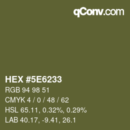 Color code: HEX #5E6233 | qconv.com