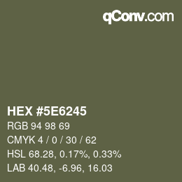 Color code: HEX #5E6245 | qconv.com