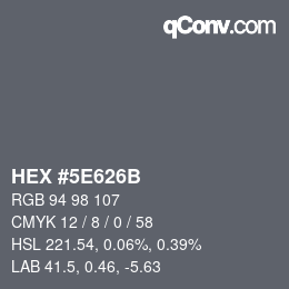 Color code: HEX #5E626B | qconv.com