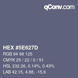 Color code: HEX #5E627D | qconv.com