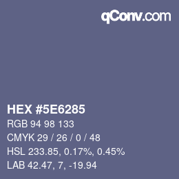 Color code: HEX #5E6285 | qconv.com