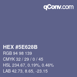 Color code: HEX #5E628B | qconv.com