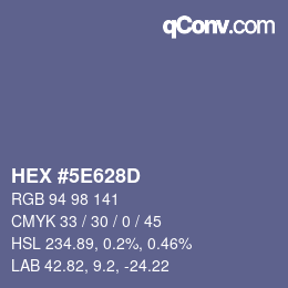 Color code: HEX #5E628D | qconv.com