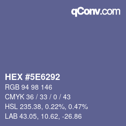 Color code: HEX #5E6292 | qconv.com