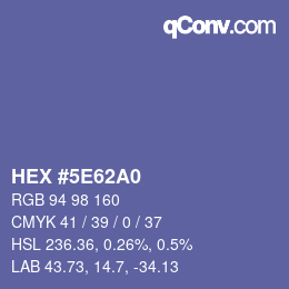 Color code: HEX #5E62A0 | qconv.com