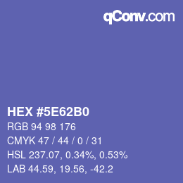 Color code: HEX #5E62B0 | qconv.com