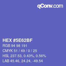 Color code: HEX #5E62BF | qconv.com