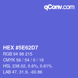 Color code: HEX #5E62D7 | qconv.com