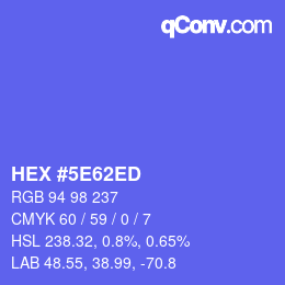 Color code: HEX #5E62ED | qconv.com