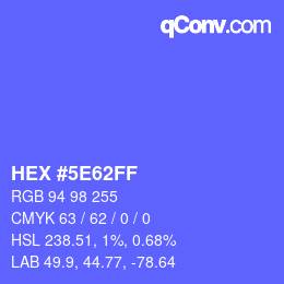 Color code: HEX #5E62FF | qconv.com