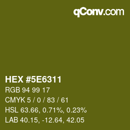 Color code: HEX #5E6311 | qconv.com