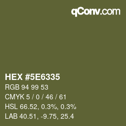Color code: HEX #5E6335 | qconv.com