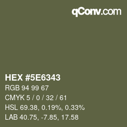 Color code: HEX #5E6343 | qconv.com