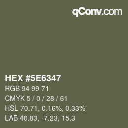 Color code: HEX #5E6347 | qconv.com