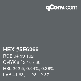 Color code: HEX #5E6366 | qconv.com