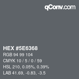 Color code: HEX #5E6368 | qconv.com