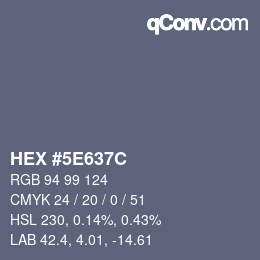 Color code: HEX #5E637C | qconv.com