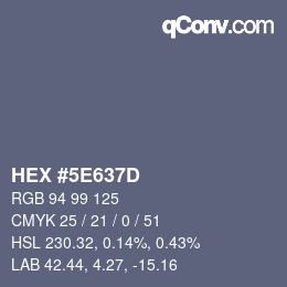 Color code: HEX #5E637D | qconv.com