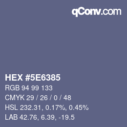 Farbcode: HEX #5E6385 | qconv.com