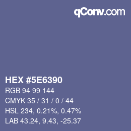 Color code: HEX #5E6390 | qconv.com
