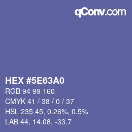 カラーコード: HEX #5E63A0 | qconv.com