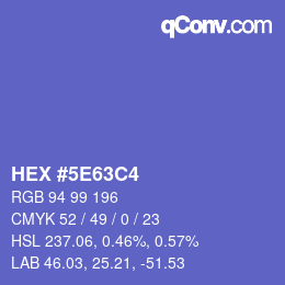 カラーコード: HEX #5E63C4 | qconv.com