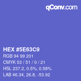 Color code: HEX #5E63C9 | qconv.com