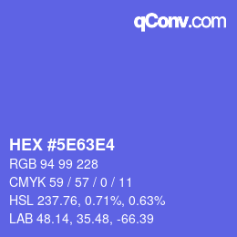 Color code: HEX #5E63E4 | qconv.com