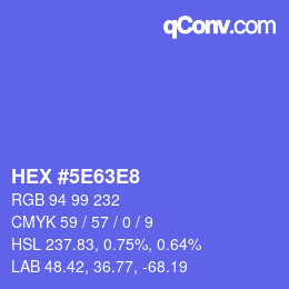 Color code: HEX #5E63E8 | qconv.com