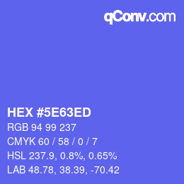 Color code: HEX #5E63ED | qconv.com