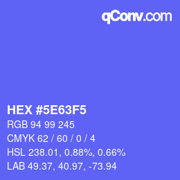 Color code: HEX #5E63F5 | qconv.com