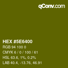 Color code: HEX #5E6400 | qconv.com