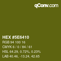 Color code: HEX #5E6410 | qconv.com