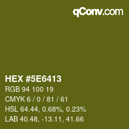 Color code: HEX #5E6413 | qconv.com