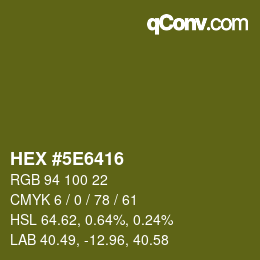 Color code: HEX #5E6416 | qconv.com